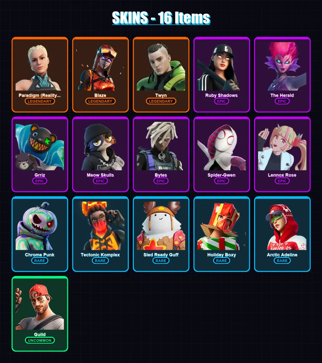 [SWITCH/XBOX/PSN/PC] | Paradigm (Reality-659) | Blaze | Twyn | Ruby Shadows | The Herald | 16 skin | 21 pickaxe | 14 emote | 22 glider | Lv275 — Fortnite account