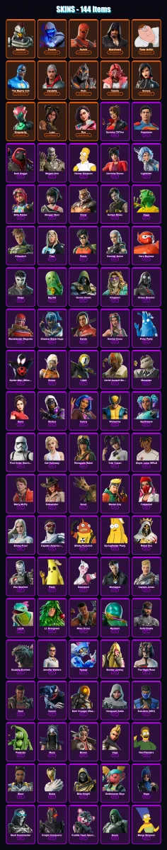 [PC/PSN] | Sentinel | Fusion | Hybrid | Blackheart | Peter Griffin | 144 skin | 199 pickaxe | 151 emote | 149 glider | Lv2248 — Fortnite account