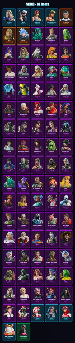 [PC/XBOX/PSN] | Serenade | Echo | Sparkplug | Gingerbread Raider | The Ageless | 87 skin | 154 pickaxe | 104 emote | 107 glider | Lv1387