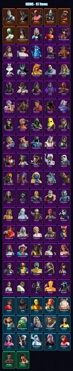 [PC/XBOX] | Midas | Fade | Deadpool | Eternal Knight | Blaze | 97 skin | 142 pickaxe | 106 emote | 96 glider | Lv1706