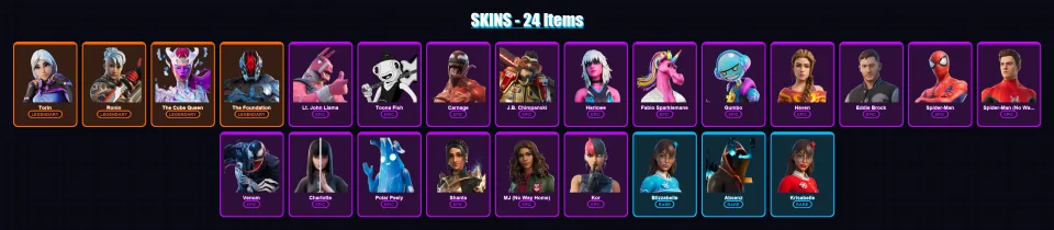 [PC/XBOX/PSN] | Torin | Ronin | The Cube Queen | The Foundation | Lt. John Llama | 24 skin | 29 pickaxe | 20 emote | 23 glider | Lv462 — main preview