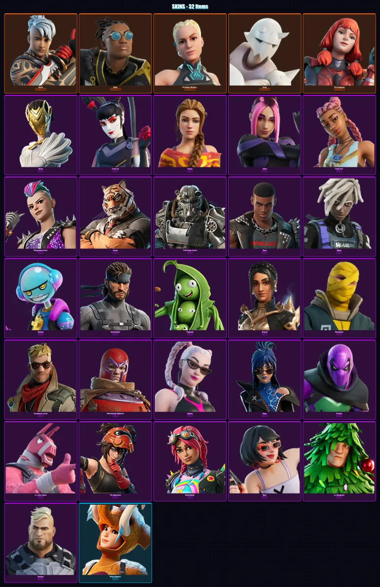 [PS4/PS5/XBOX/PC] | Ronin | Malik | Paradigm (Reality-659) | Snap | The Imagined | 32 skin | 51 pickaxe | 32 emote | 52 glider | Lv718