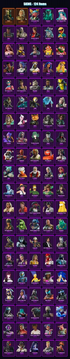 [PC/XBOX] | Hades | Zeus | Undercover Skye | Cerberus | Neko Hatsune Miku | 124 skin | 169 pickaxe | 117 emote | 102 glider | Lv1712