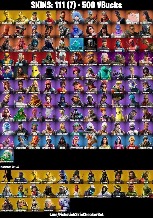111 Skins Royale Bomber — Fortnite account