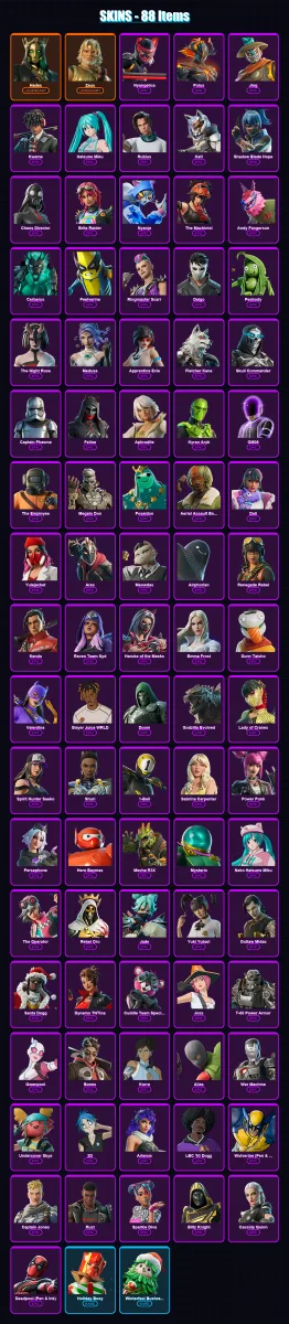 [PS4/PS5/PC] | Hades | Zeus | Nyangelica | Polus | Jing | 88 skin | 111 pickaxe | 79 emote | 65 glider | Lv746