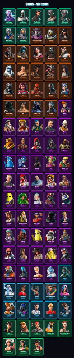 [PS4/PS5/PC] | Galaxy | Eon | The Reaper | Royale Knight | Elite Agent | 93 skin | 108 pickaxe | 93 emote | 95 glider | Lv1274