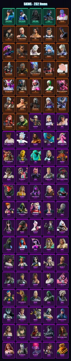 [PC] | Cloud Striker | Point Patroller | Darth Vader | Fixer | Kymera | 232 skin | 272 pickaxe | 174 emote | 181 glider | Lv3153