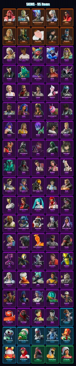 [PC/XBOX] | Valeria | Spectra Knight | Renzo the Destroyer | Mizuki | Joltara | 95 skin | 128 pickaxe | 89 emote | 103 glider | Lv1764 — Fortnite account