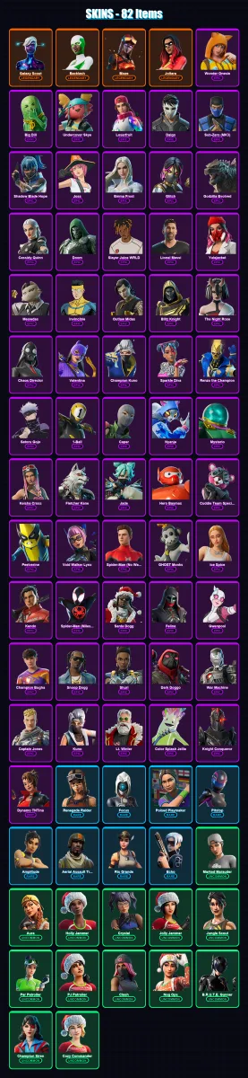 [PC/PSN] | Galaxy Scout | Backlash | Blaze | Joltara | Wonder Onesie | 82 skin | 92 pickaxe | 61 emote | 65 glider | Lv1164