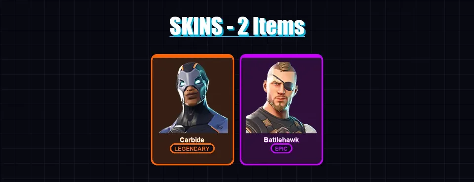 [PC/XBOX/PSN] | Carbide | Battlehawk | 2 skin | 2 pickaxe | 4 emote | 2 glider | Lv60 — main preview