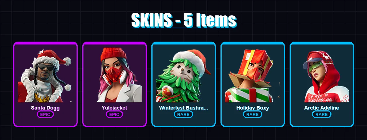 [PS4/PS5/XBOX/PC] | Santa Dogg | Yulejacket | Winterfest Bushranger | 5 skin | Lv146