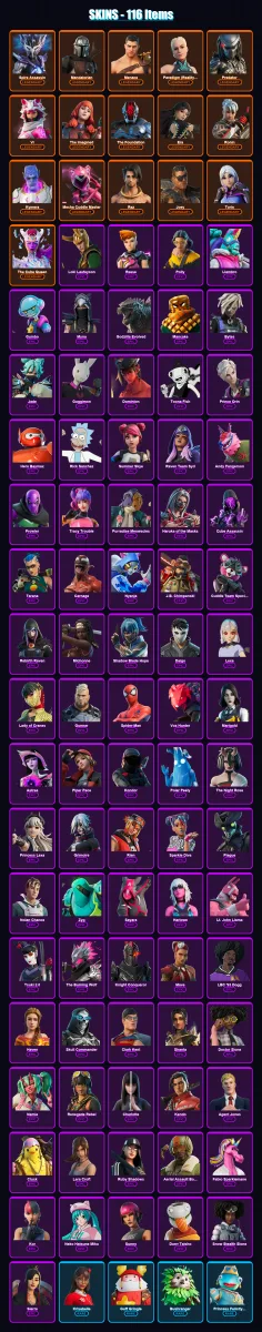 [PC/XBOX/PSN] | Spire Assassin | Mandalorian | Menace | Paradigm (Reality-659) | Predator | 116 skin | 124 pickaxe | 87 emote | 87 glider | Lv998 — Fortnite account