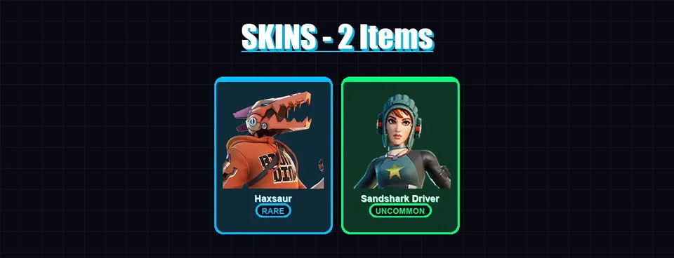 [PC/XBOX/PSN] | Haxsaur | Sandshark Driver | 2 skin | 5 pickaxe | 7 emote | 9 glider | Lv114 — main preview