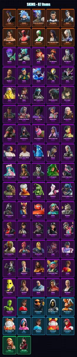 [PC/XBOX/PSN] | Fade | Nezumi | Renzo the Destroyer | The Ageless | Midas | 87 skin | 109 pickaxe | 90 emote | 87 glider | Lv1009 — Fortnite account