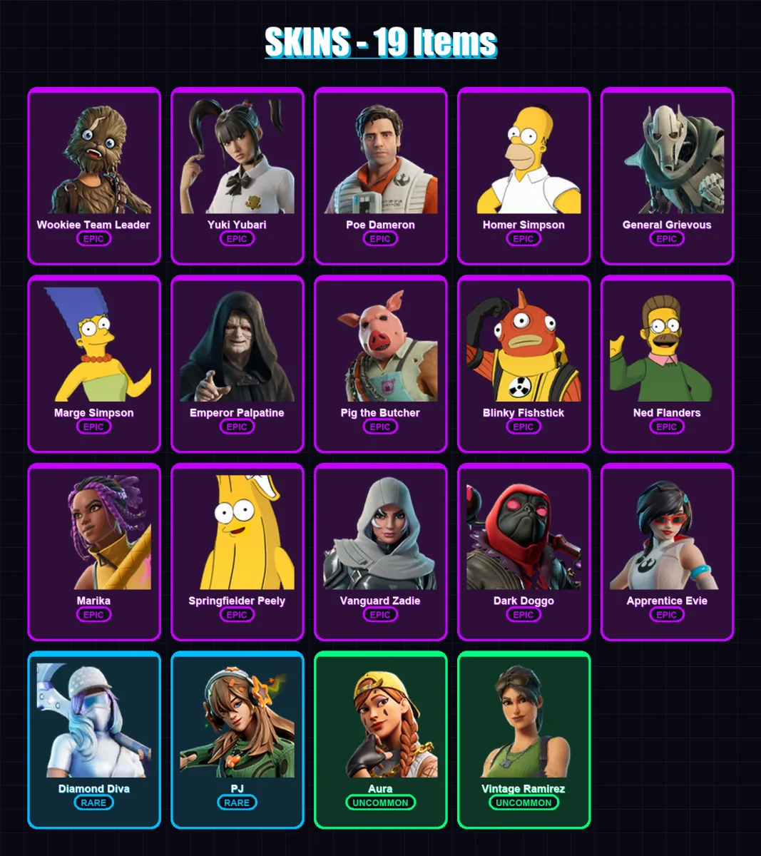 [PC/XBOX/PSN] | Wookiee Team Leader | Yuki Yubari | Poe Dameron | 19 skin | Lv415