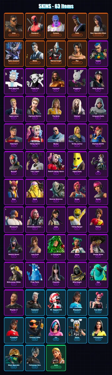 [PC/PSN] | Joey | Deadpool | Kymera | Fade | Gear Specialist Maya | 63 skin | 86 pickaxe | 61 emote | 69 glider | Lv952