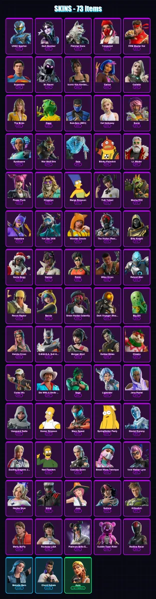 [PS4/PS5/PC] | UNSC Spartan | Dark Bomber | Fletcher Kane | Yulejacket | FIRE Master Kai | 73 skin | 131 pickaxe | 89 emote | 87 glider | Lv1233