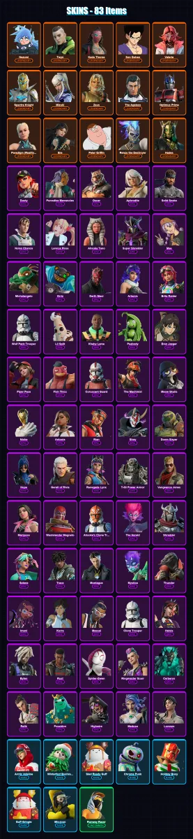 [PC/XBOX/PSN] | Nezumi | Twyn | Kado Thorne | Son Gohan | Valeria | 83 skin | 98 pickaxe | 76 emote | 88 glider | Lv1196 — Fortnite account