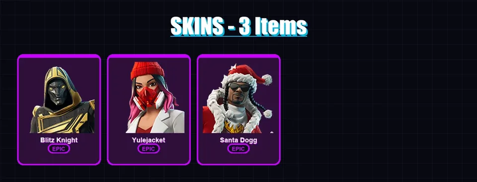[PS4/PS5/XBOX/PC] | Blitz Knight | Yulejacket | Santa Dogg | 3 skin | 26 pickaxe | 6 emote | 17 glider | Lv129 — main preview