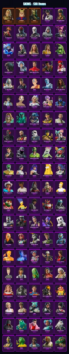 [PS4/PS5/XBOX/PC] | Zeus | All Might | Hades | Yuki Yubari | Renegade Rebel | 130 skin | 166 pickaxe | 131 emote | 95 glider | Lv1706 — Fortnite account