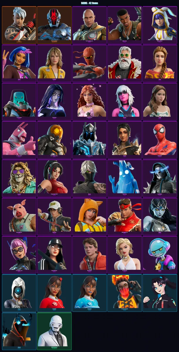 [PC] | Ronin | The Foundation | The Foundation (Reforged) | Miles Cross | Bunnii O'Hare | 42 skin | 75 pickaxe | 43 emote | 52 glider | Lv771