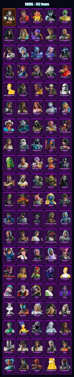 [PS4/PS5/PC] | Midas Rex | Marty McFly | Blinky Fishstick | Sakara | Green Ranger | 132 skin | 152 pickaxe | 110 emote | 79 glider | Lv1375 — Fortnite account