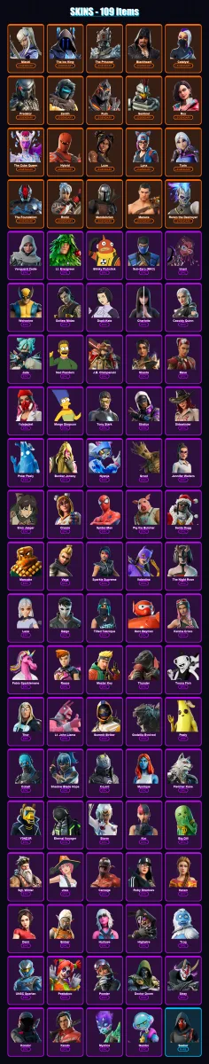 [PC] | Mizuki | The Ice King | The Prisoner | Blackheart | Catalyst | 109 skin | 171 pickaxe | 144 emote | 143 glider | Lv3054