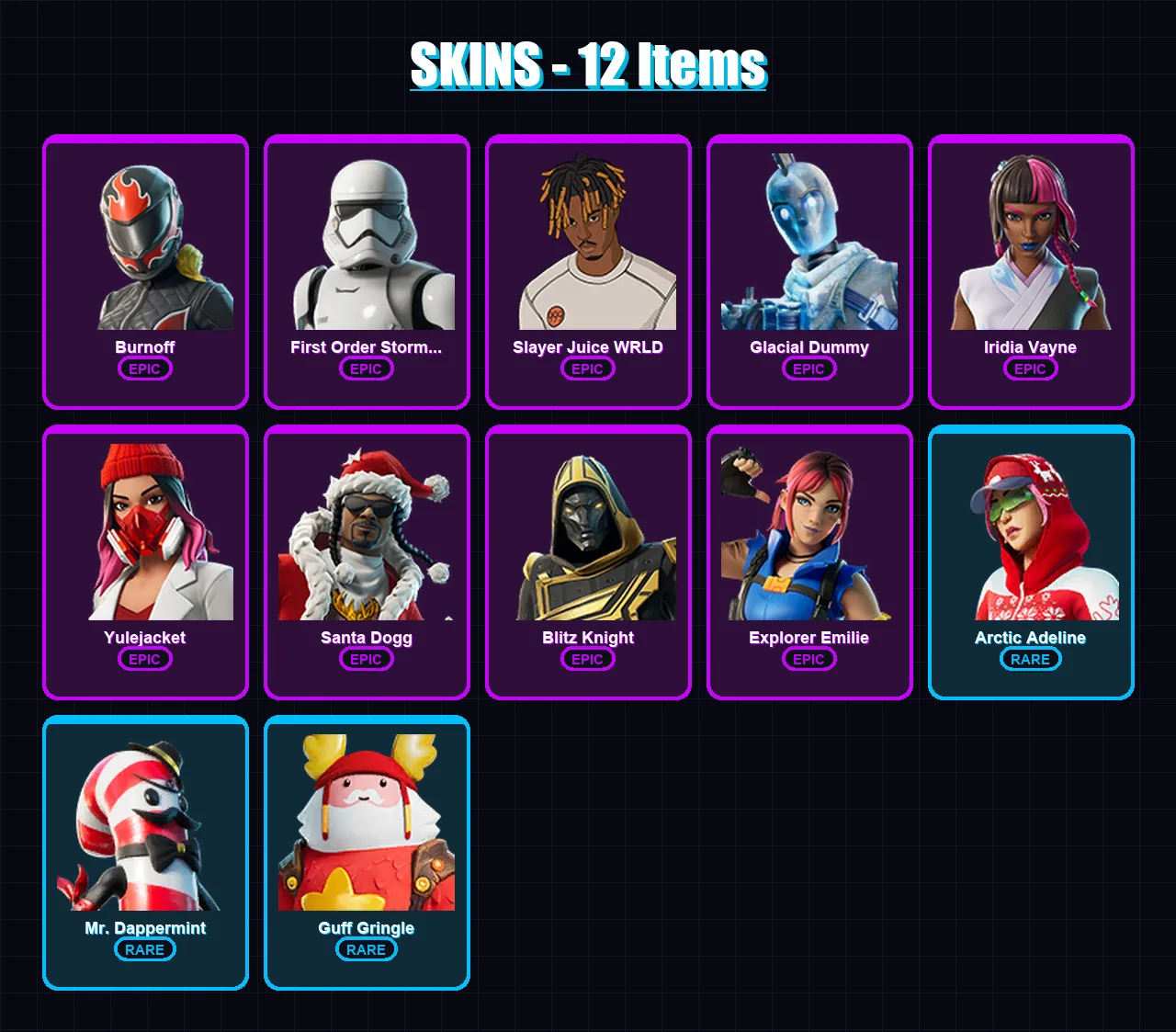 [PS4/PS5/XBOX/PC] | Burnoff | First Order Stormtrooper | Slayer Juice WRLD | 12 skin | Lv249 — Fortnite account