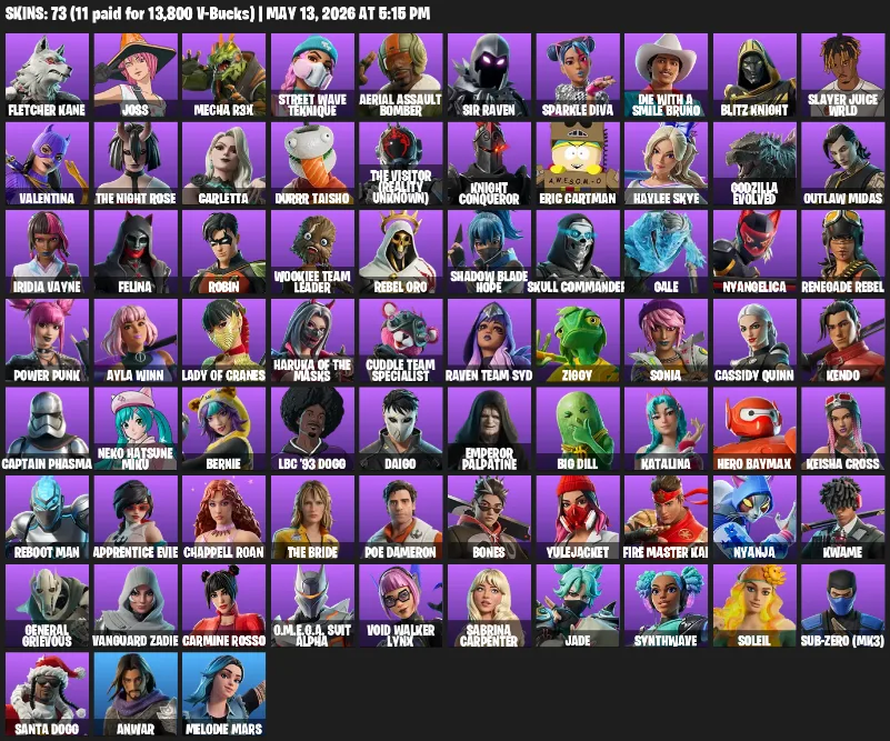 73 Skins | Felina — Fortnite account