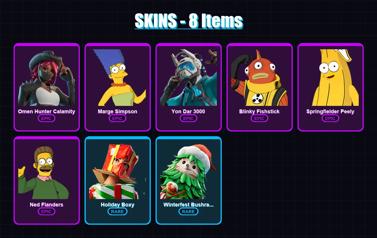 [PC/PSN] | Omen Hunter Calamity | Marge Simpson | Yon Dar 3000 | 8 skin | Lv68