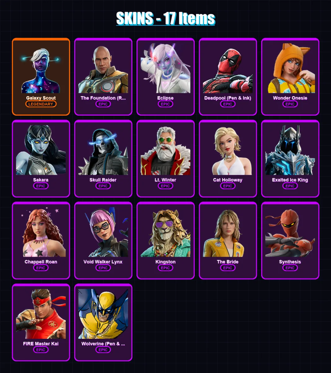 [PC/XBOX] | Galaxy Scout | The Foundation (Reforged) | Eclipse | 17 skin | Lv76