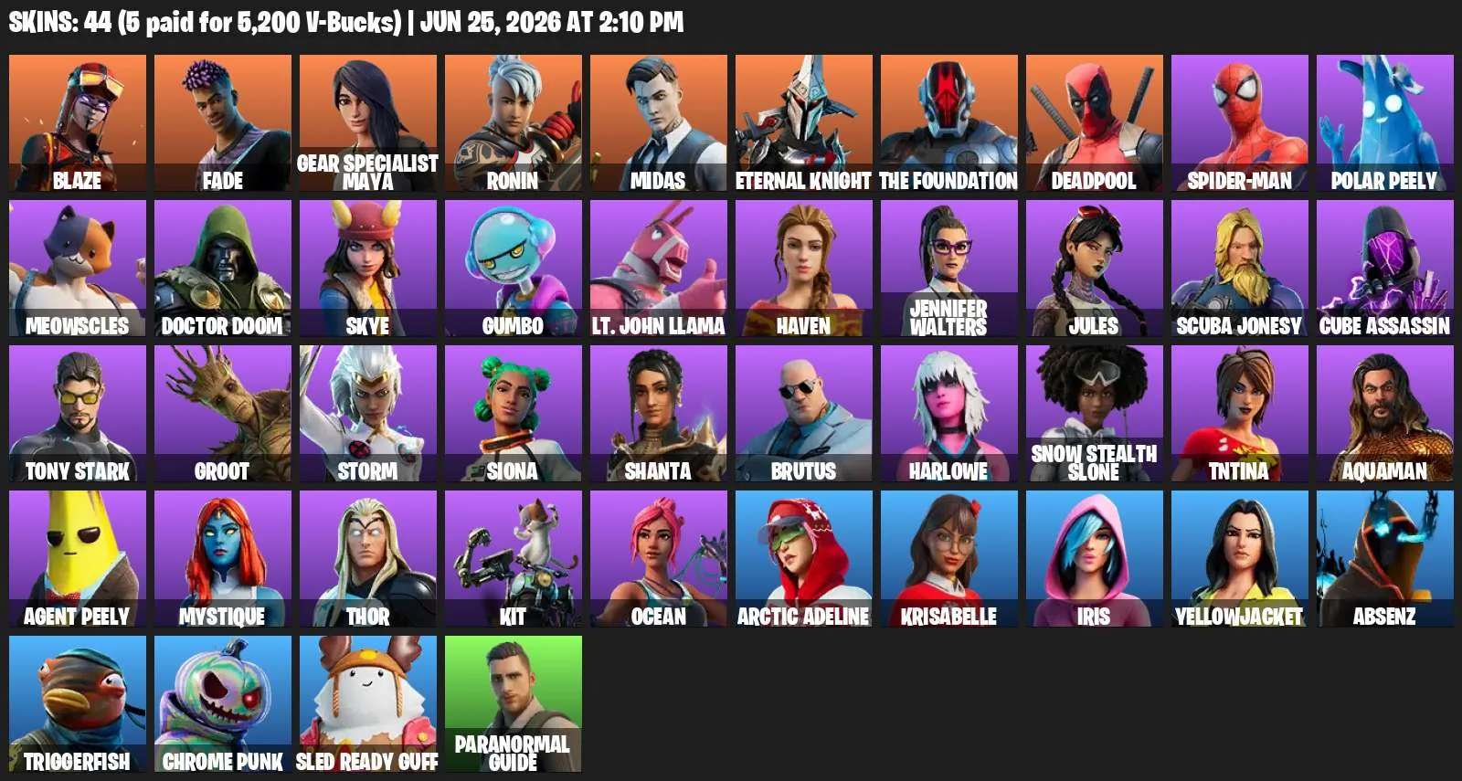 44 | Wonder — Fortnite account