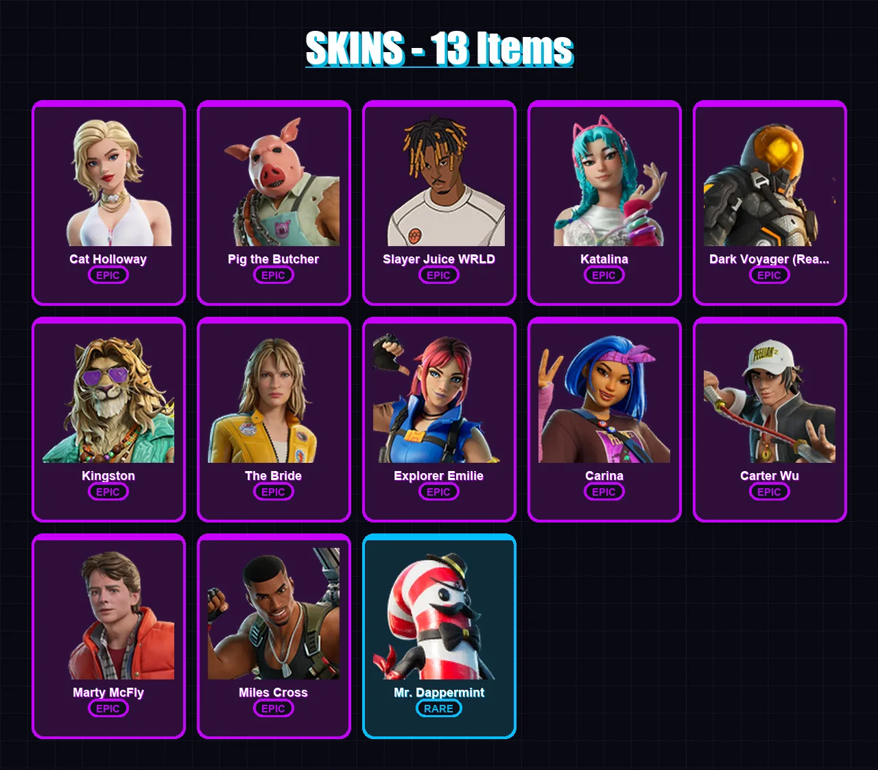 [PC/XBOX/PSN] | Cat Holloway | Pig the Butcher | Slayer Juice WRLD | 13 skin | Lv538