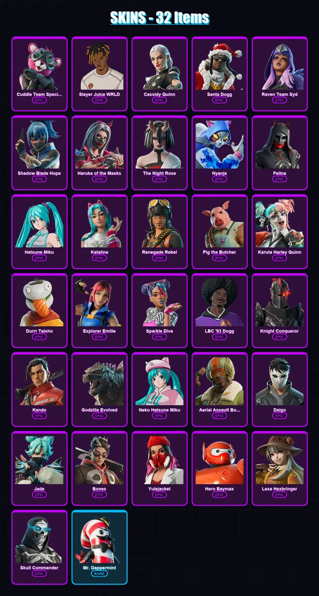 [PC/XBOX/PSN] | Cuddle Team Specialist | Slayer Juice WRLD | Cassidy Quinn | 32 skin | Lv474