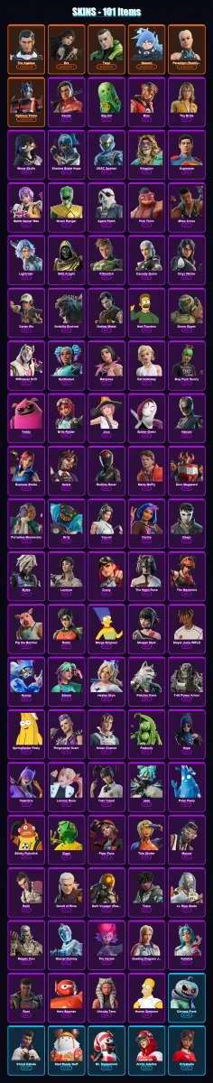 [PC/XBOX] | The Ageless | Era | Twyn | Nezumi | Paradigm (Reality-659) | 101 skin | 154 pickaxe | 117 emote | 124 glider | Lv2026