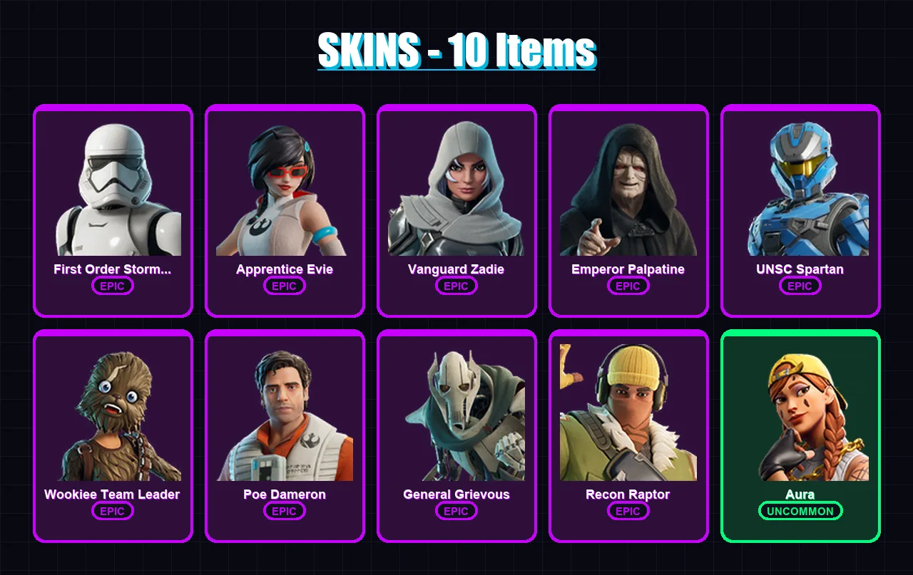 [PC/PSN] | First Order Stormtrooper | Apprentice Evie | Vanguard Zadie | 10 skin | Lv184