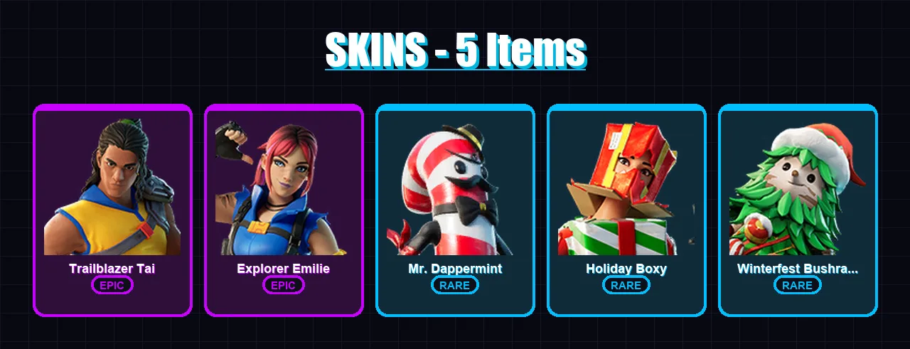 [PC/XBOX/PSN] | Trailblazer Tai | Explorer Emilie | Mr. Dappermint | 5 skin | Lv80