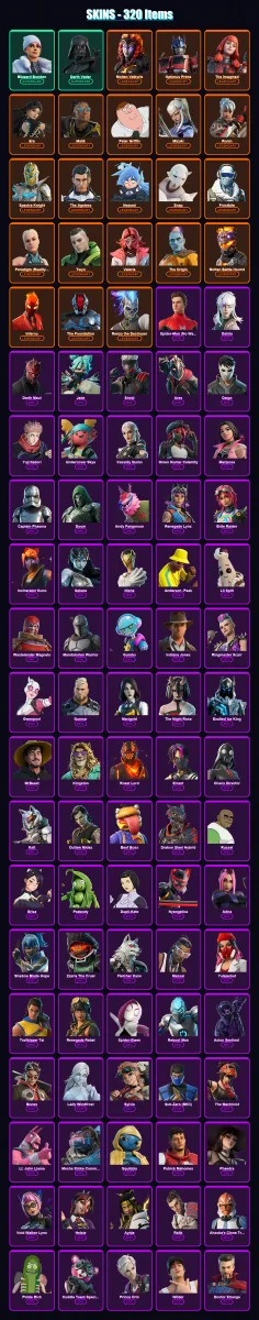 [PS4/PS5/XBOX/PC] | Blizzard Bomber | Darth Vader | Molten Valkyrie | 320 skin | Lv2558