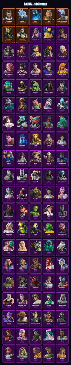 [PS4/PS5/PC] | The Ageless | Nezumi | Zero | Zeus | Renzo the Destroyer | 184 skin | 233 pickaxe | 190 emote | 130 glider | Lv2235