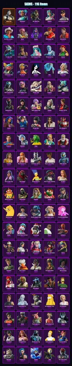 [PS4/PS5/PC] | Midas Rex | Synthwave | War Wolf Dire | Katalina | Unchained Ramirez | 116 skin | 152 pickaxe | 94 emote | 71 glider | Lv644