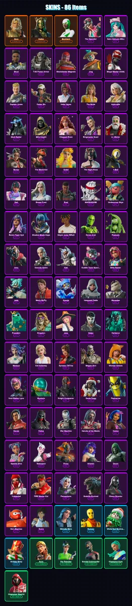 [PC/PSN] | Zeus | Hades | Backlash | The Operator | Neko Hatsune Miku | 86 skin | 152 pickaxe | 94 emote | 85 glider | Lv1577