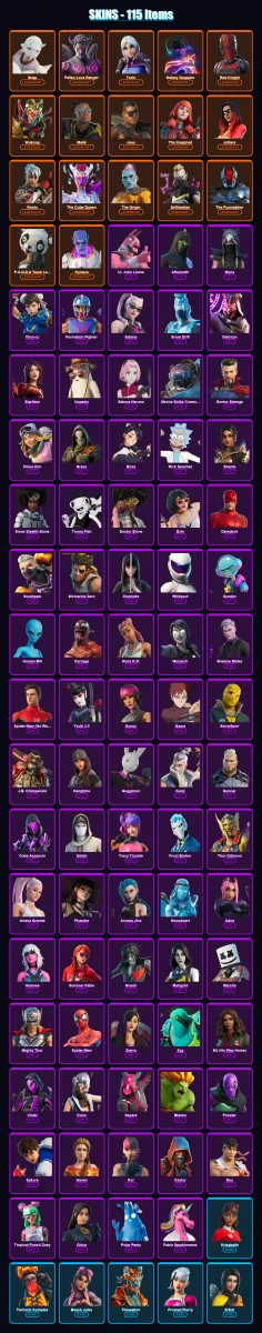 [PC/XBOX/PSN] | Snap | Fallen Love Ranger | Torin | Galaxy Grappler | Red Knight | 115 skin | 90 pickaxe | 60 emote | 52 glider | Lv740
