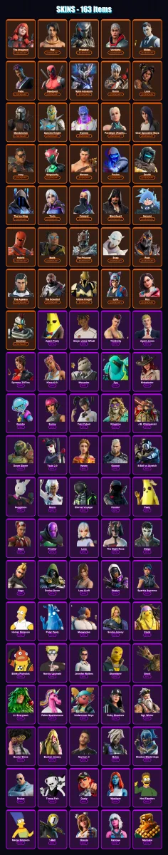 [PC/XBOX/PSN] | The Imagined | Raz | Predator | Vendetta | Midas | 163 skin | 197 pickaxe | 151 emote | 170 glider | Lv2117