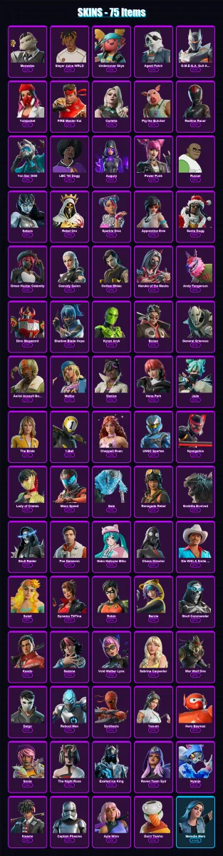 [PS4/PS5/PC] | Meowdas | Slayer Juice WRLD | Undercover Skye | 75 skin | Lv233