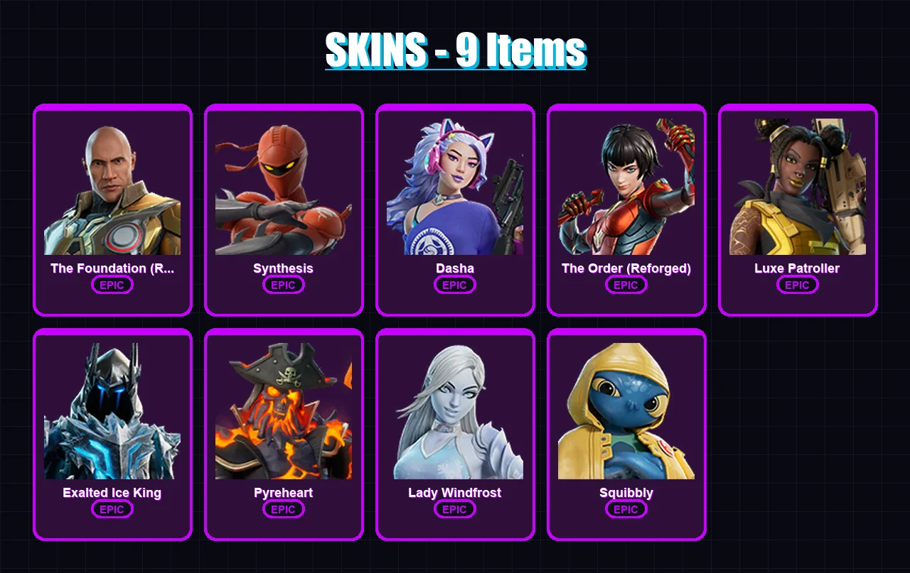 [PC/XBOX/PSN] | The Foundation (Reforged) | Synthesis | Dasha | 9 skin | Lv77