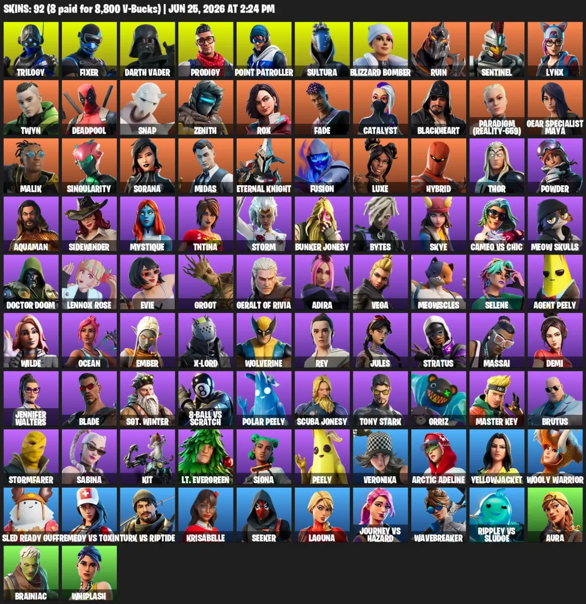92 | Wonder — Fortnite account