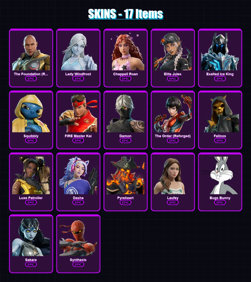 [PC/XBOX/PSN] | The Foundation (Reforged) | Lady Windfrost | Chappell Roan | 17 skin | Lv208
