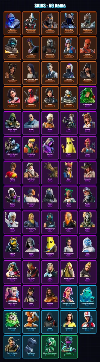 [PC/XBOX/PSN] | Fusion | Eternal Knight | Ruin | The Ice King | The Prisoner | 69 skin | 57 pickaxe | 59 emote | 60 glider | Lv810 — Fortnite account