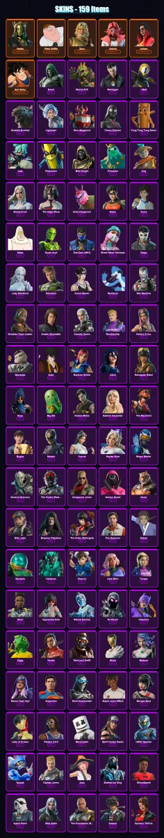 [PC/PSN] | Hades | Peter Griffin | Zeus | Valeria | Joltara | 159 skin | 173 pickaxe | 116 emote | 107 glider | Lv1151