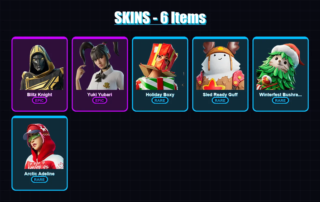 [PC/XBOX/PSN] | Blitz Knight | Yuki Yubari | Holiday Boxy | 6 skin | Lv322